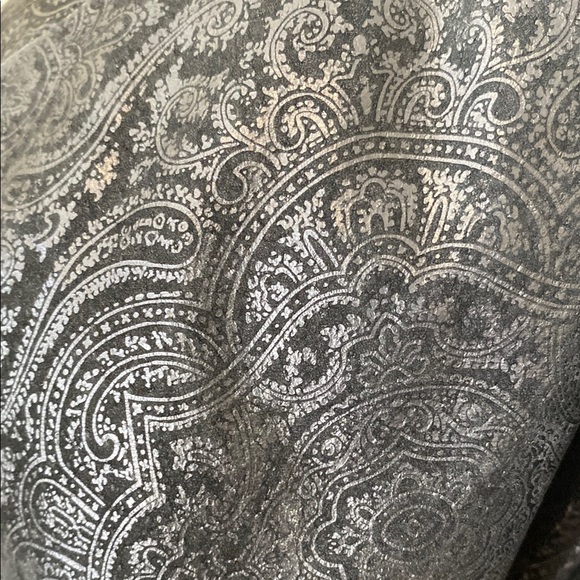 Vintage Black Leather Trench Coat with Mandala Design and Embroidered Suede Goth - Picture 4 of 17